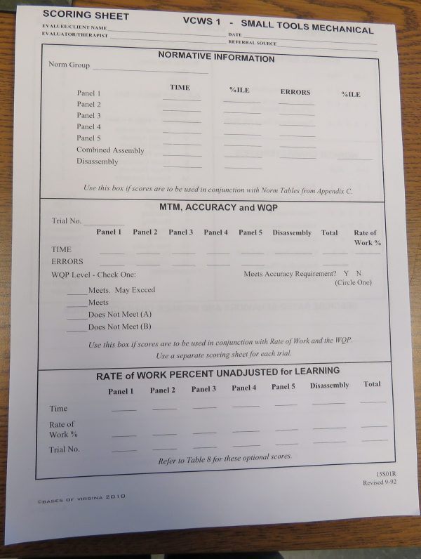 15S01R     Revised Score Pad