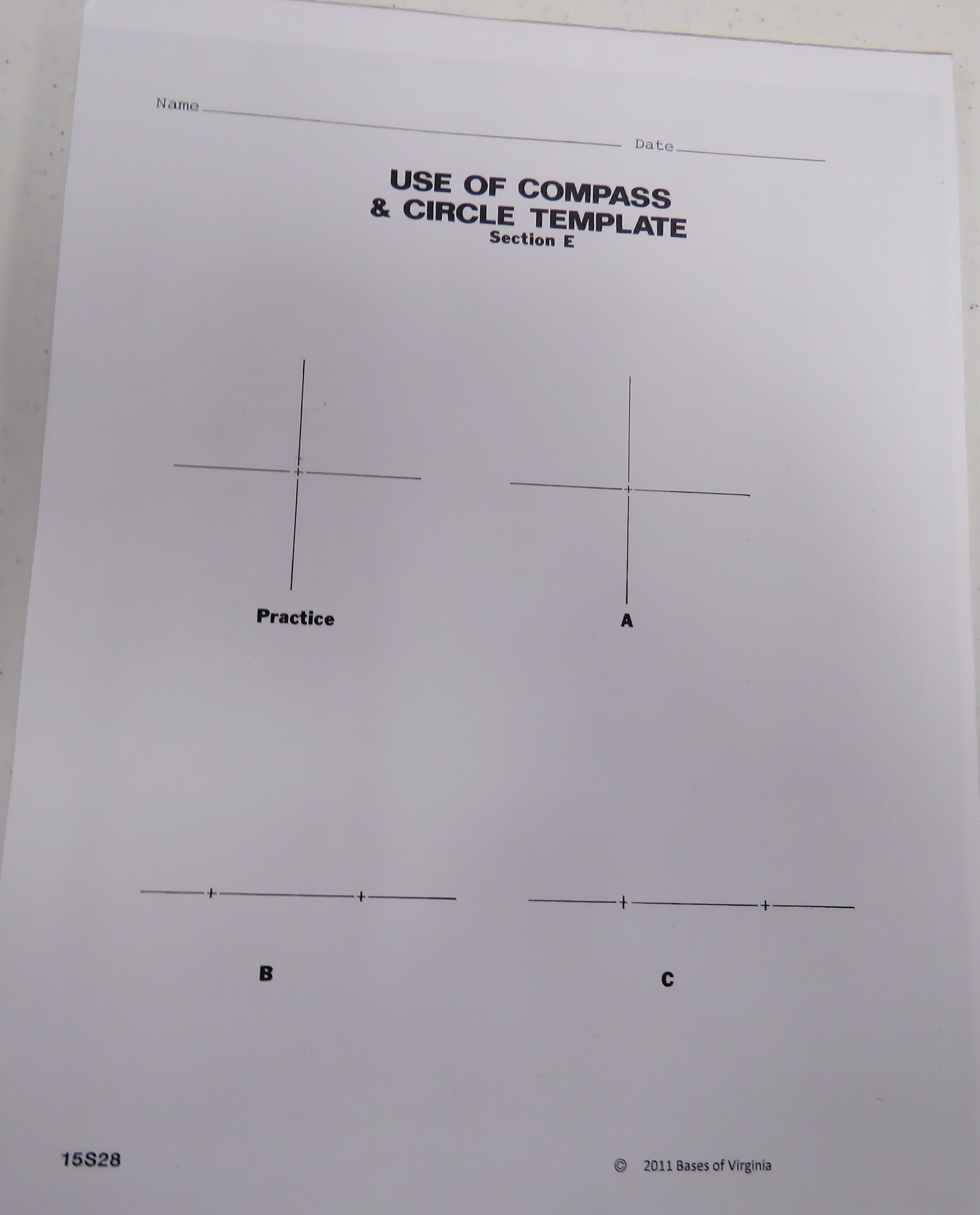 15S28 Use of Compass Answer Sheets Bases of Virginia