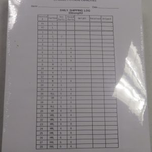 15S74R Shipping Log-Strength (pad/100)