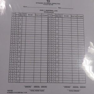 15S75R Shipping Log-Endurance (pad/100)
