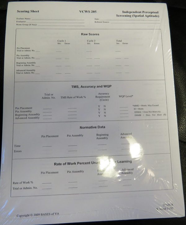 15S205R Revised Score Pad